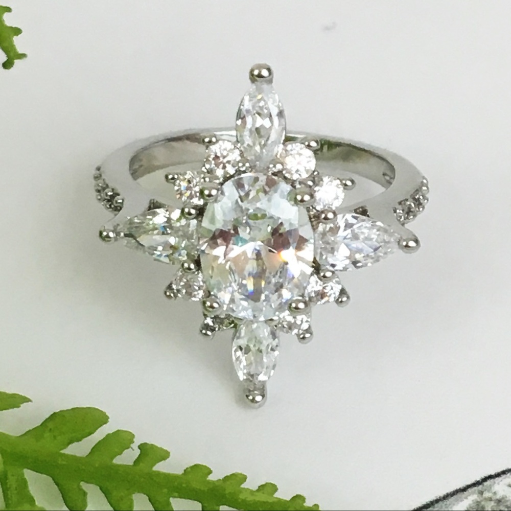 Oval Cut CZ Ring